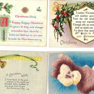 Lot of 4 Antique Christmas Postcards  - Lot 925